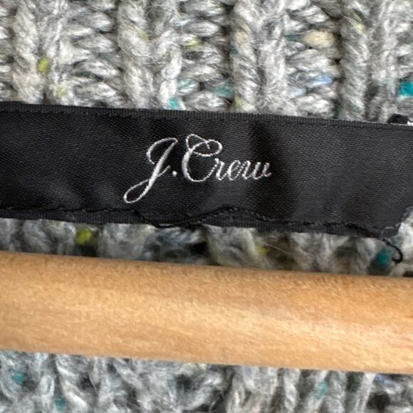 J. Crew Gray Cable Knit Sweater Wool Blend Confetti Color Dots Fall Style Cozy - Picture 7 of 8